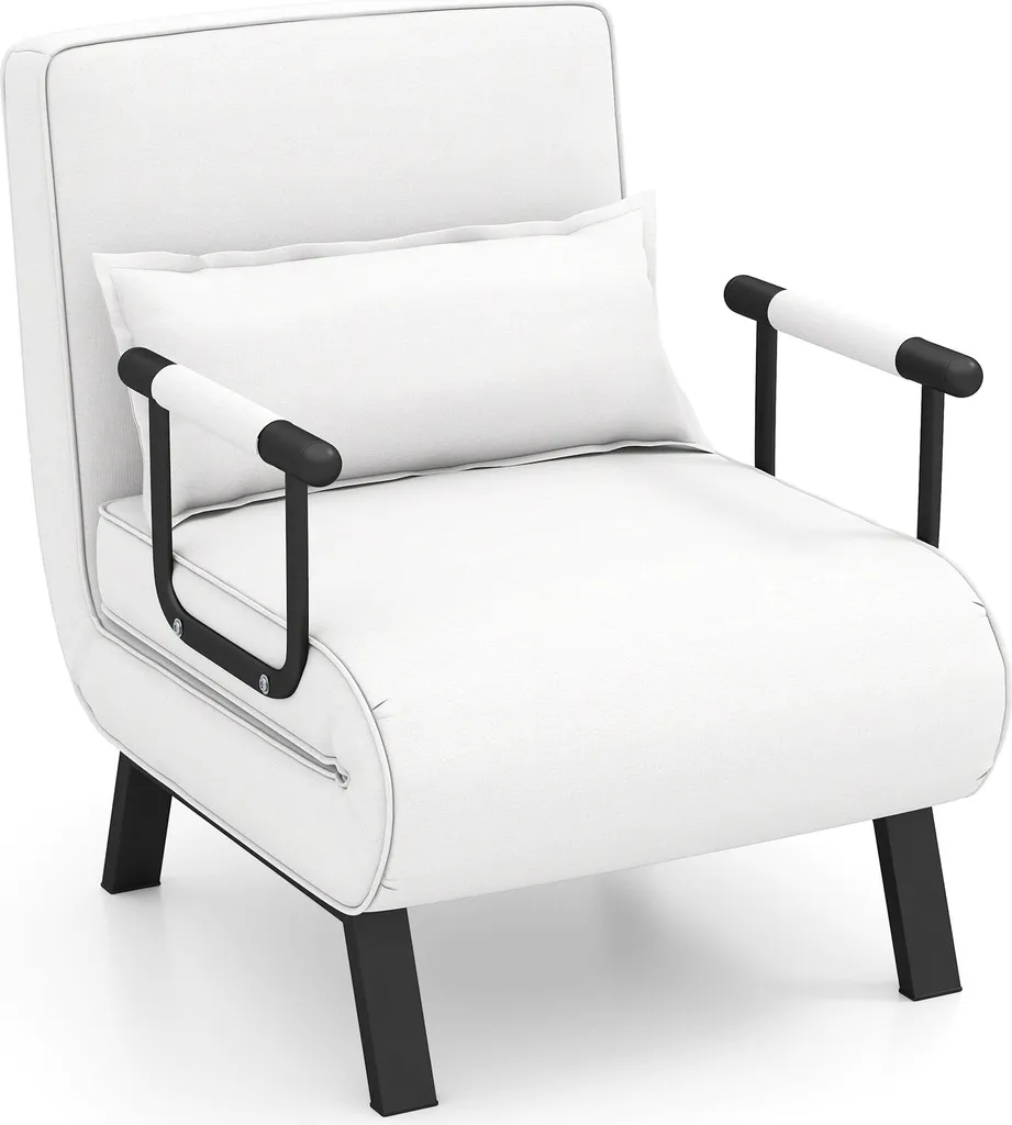 Canapé convertible gain de place pour studio avec couchage 1 personne Blanc