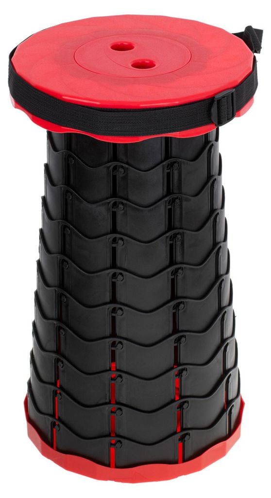 KIK KX4981 Telescopische opvouwbare stoel, zwart-rood Productafbeelding 