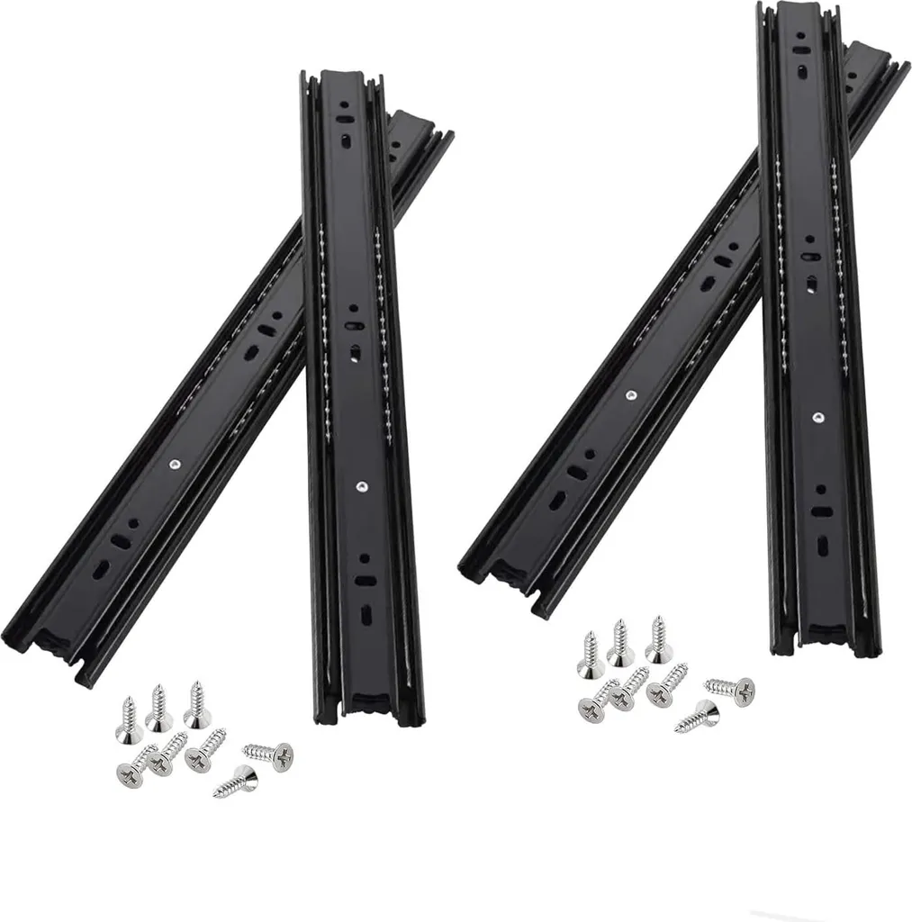 Glissières de tiroir 14 pouces extension complète 45kg lot de 2 paires