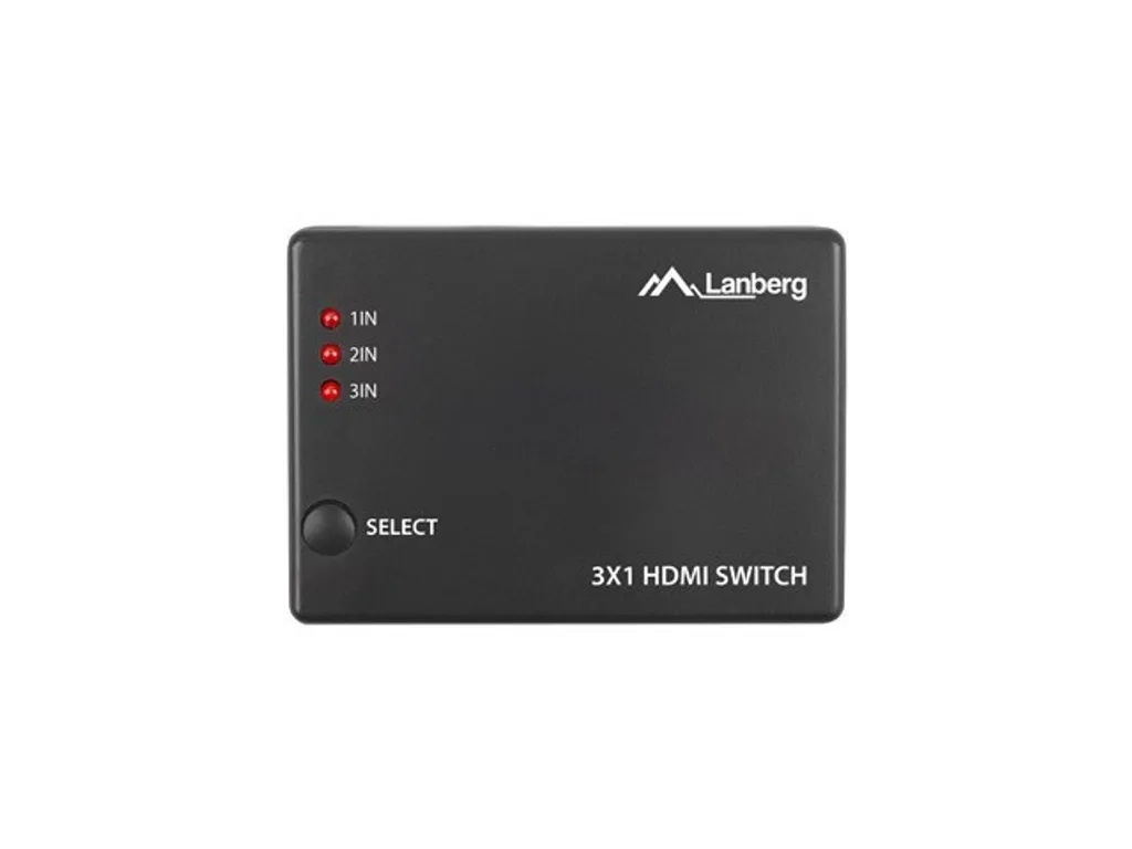 Switch HDMI 3 Porte Lanberg - 4K 60Hz HDR per Home Theater e TV