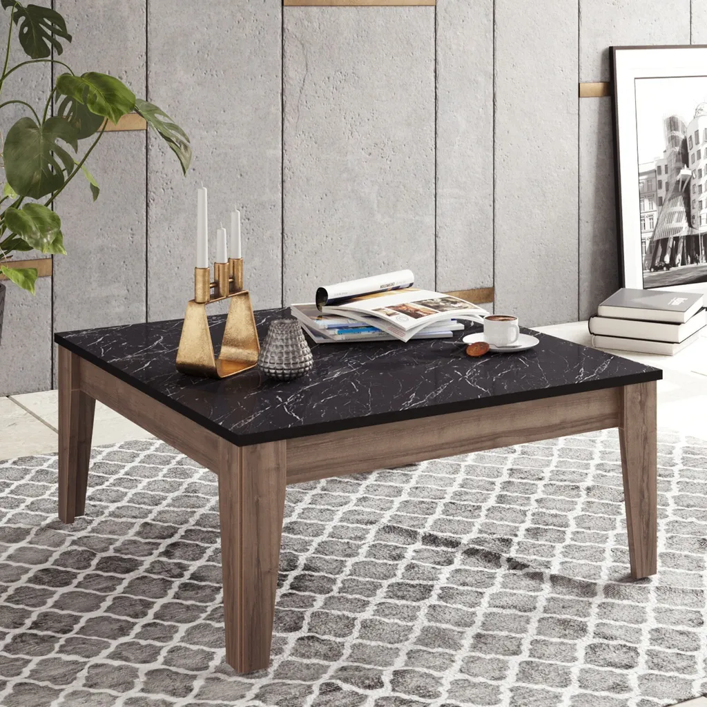 Tavolino Noce Skye Decor Lorenz 85x85 cm - Crea il tuo Angolo Relax