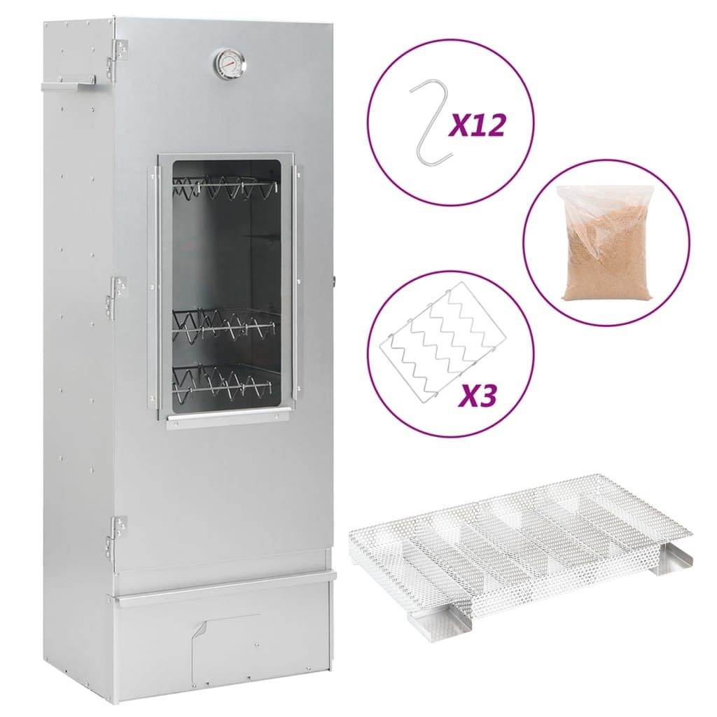 VidaXL BBQ smoker con generatore di fumo freddo in acciaio Immagine del prodotto 