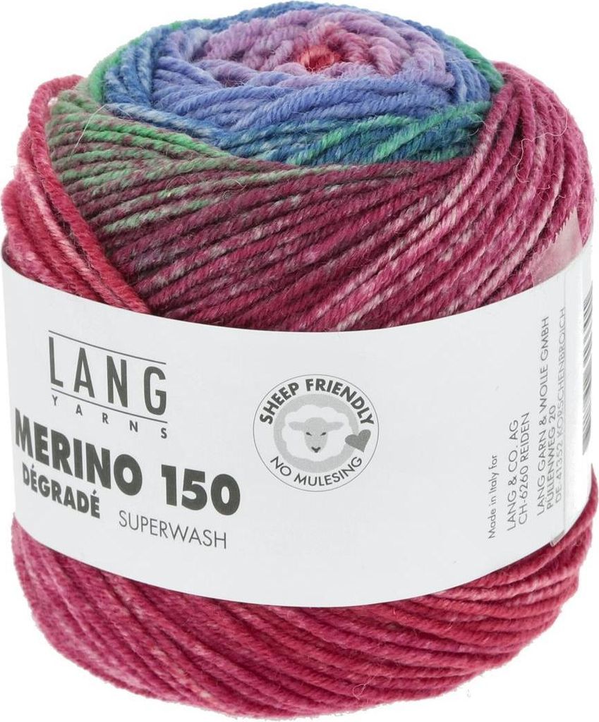 Lang Yarns - Merino 150 Dégradé 0013 blau pink rot
