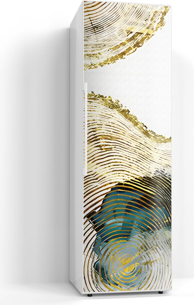 DEQORI Magnetmatte Kühlschrank beschreibbar 60x190 cm 'Goldene Jahresringe' Magnetfolie