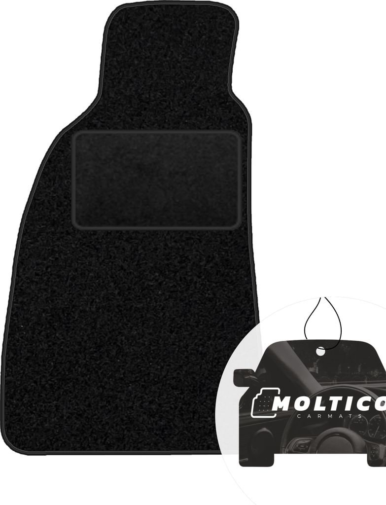 moto-MOLTICO Fahrer Fußmatte Auto Velours Fahrerseite Autoteppiche Schwarz Fahrermatte 1-teilig passend für Alfa Romeo GT, 147 2000-2010