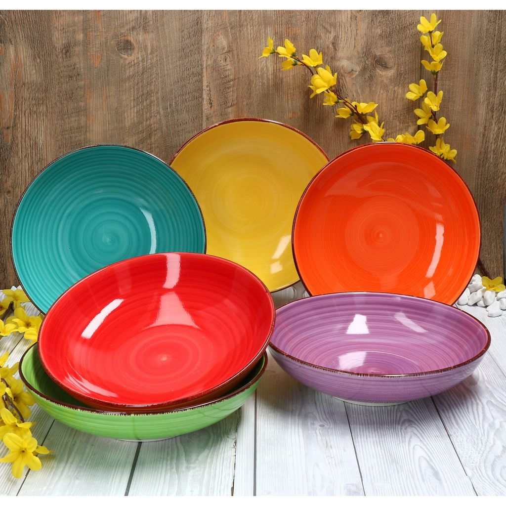 Uni bunt 6er Set Spaghetti-Teller tief 800ml 6 Pers