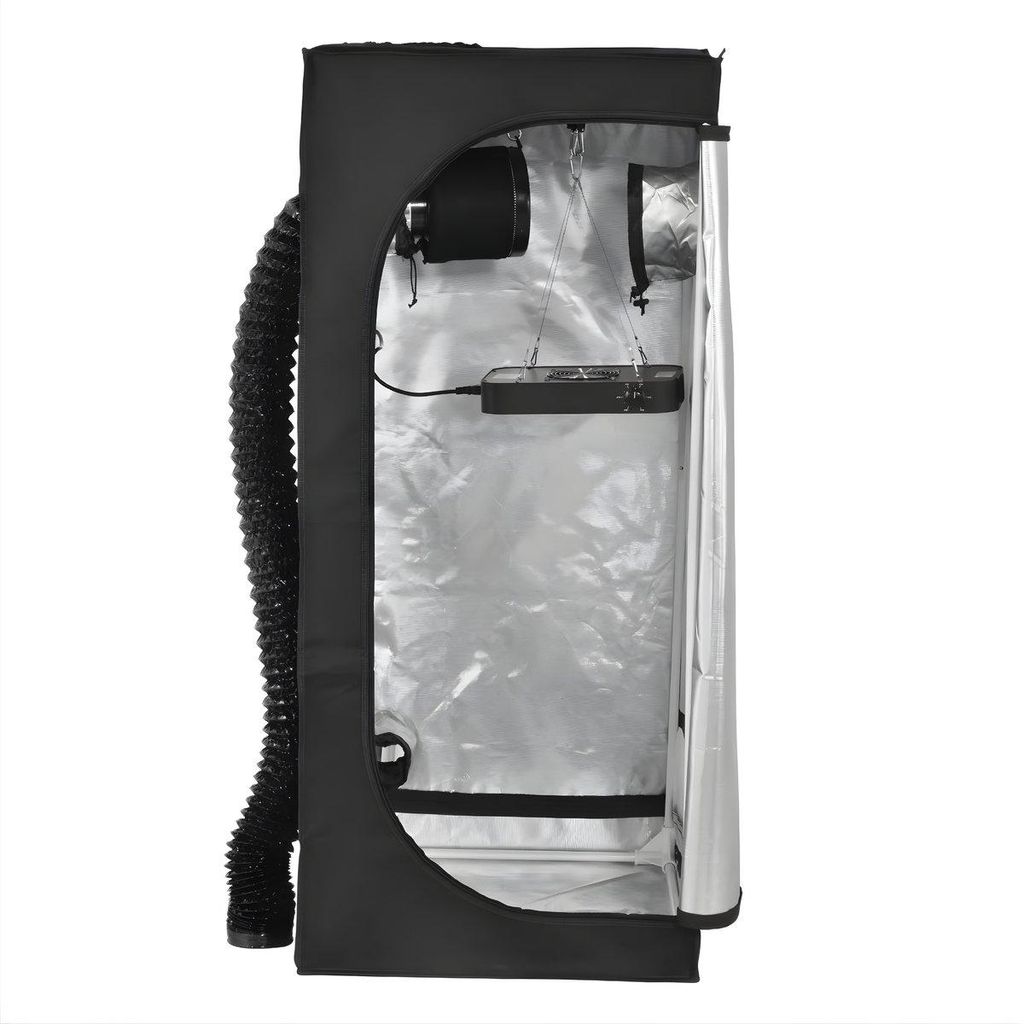 Komplettes Grow Tent Set 40x40x120 cm – Indoor Anzuchtzelt mit 100W Full Spectrum LED, Abluftventilator & Aktivkohlefilter – Komplettsystem fü...