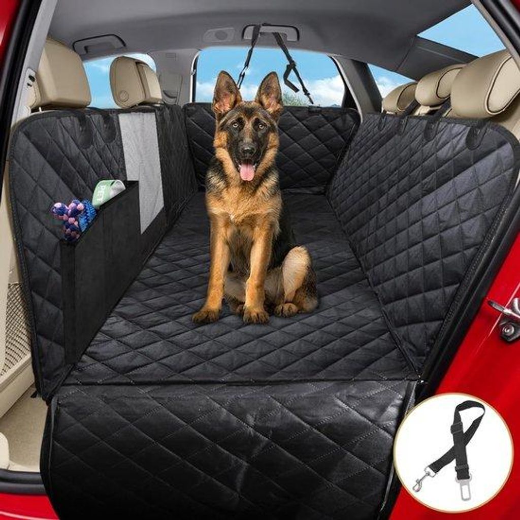 Hundedecke Auto Rücksitz - Auto Hundedecke - Rücksitzschutzvorhang – Hundedecke - Schwarz - 137 x 147 cm