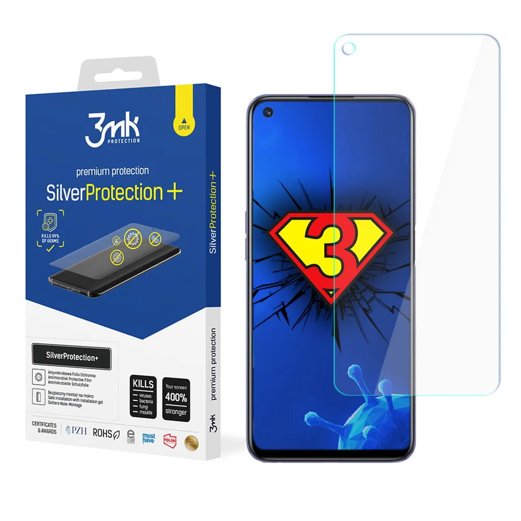 Realme Q3S 3Mk SilverProtection+: Pellicola Antibatterica e Ultra Resistente - 4
