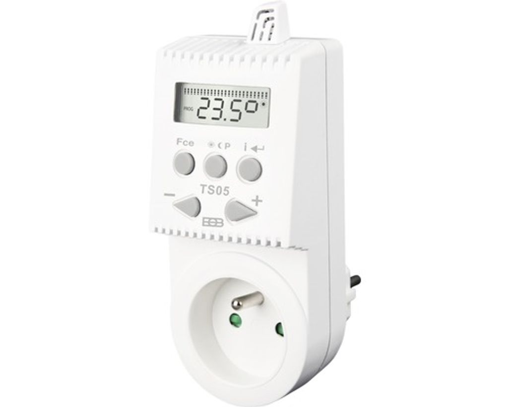 Zásuvka Elektrobock TS05 tepelne spínaná digitálna biela Obrázok produktu 