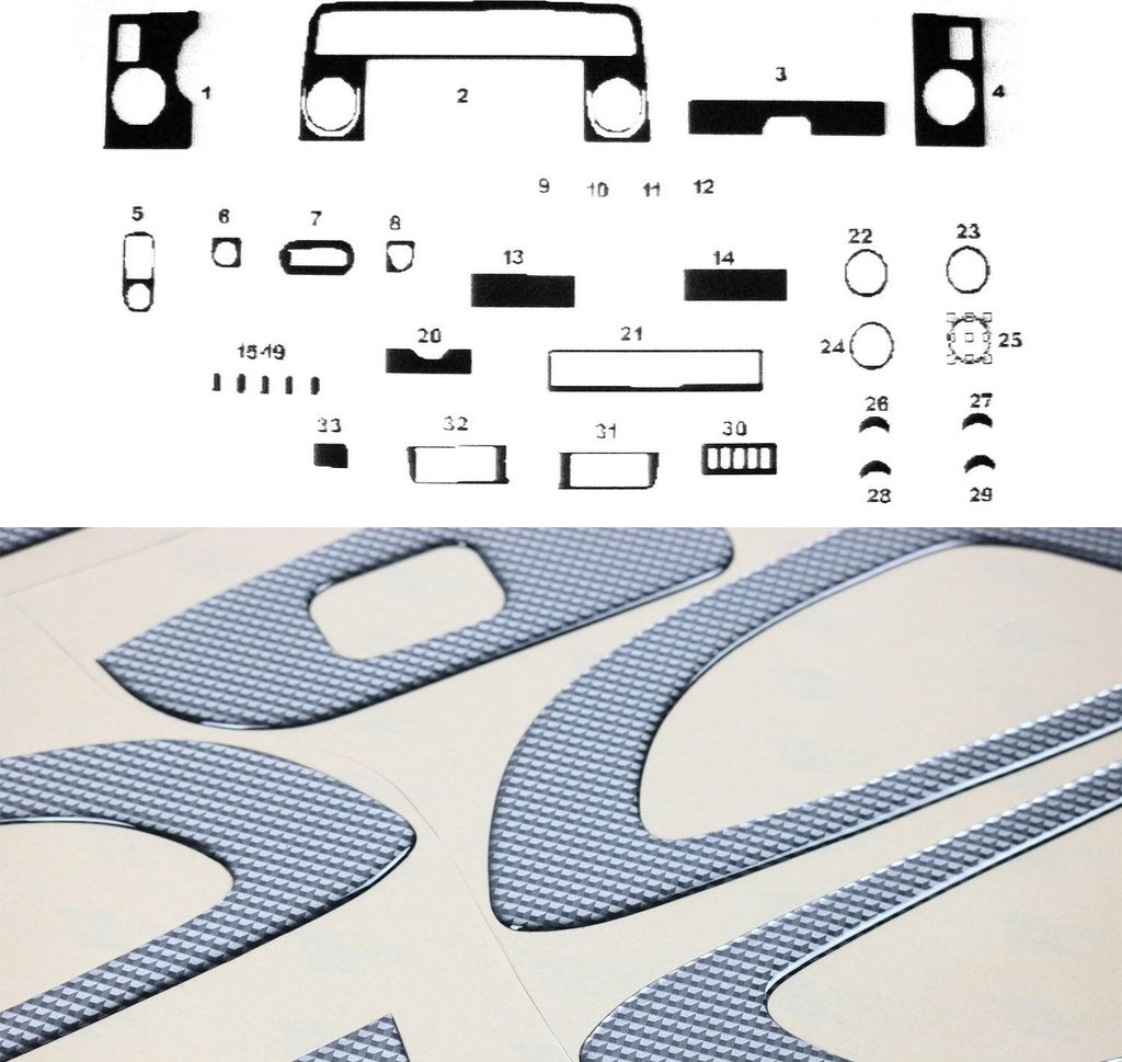 Innenraum Dekor Cockpit für Opel Movano 2002-2010 Carbon Optik 33tlg