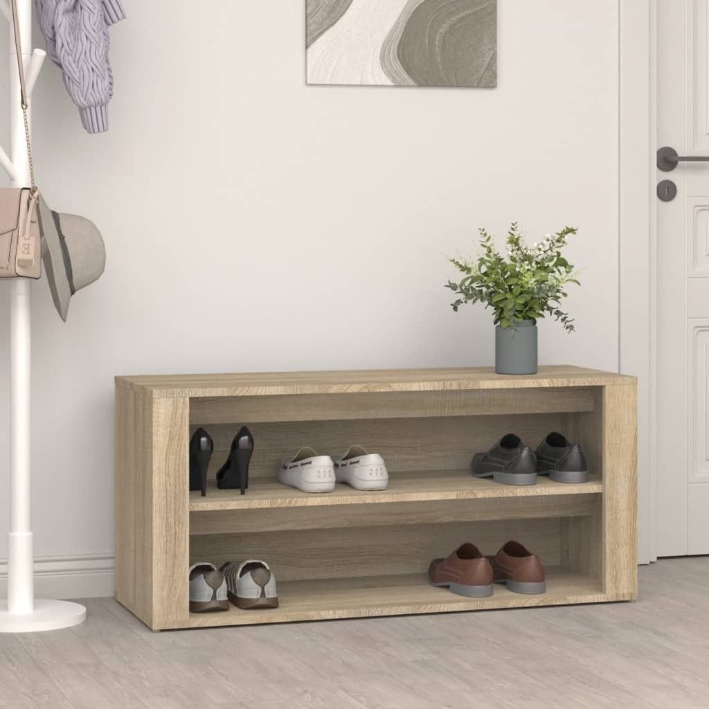 The Living Store Schuhregal Sonoma-Eiche 100x35x45 cm Holzwerkstoff
