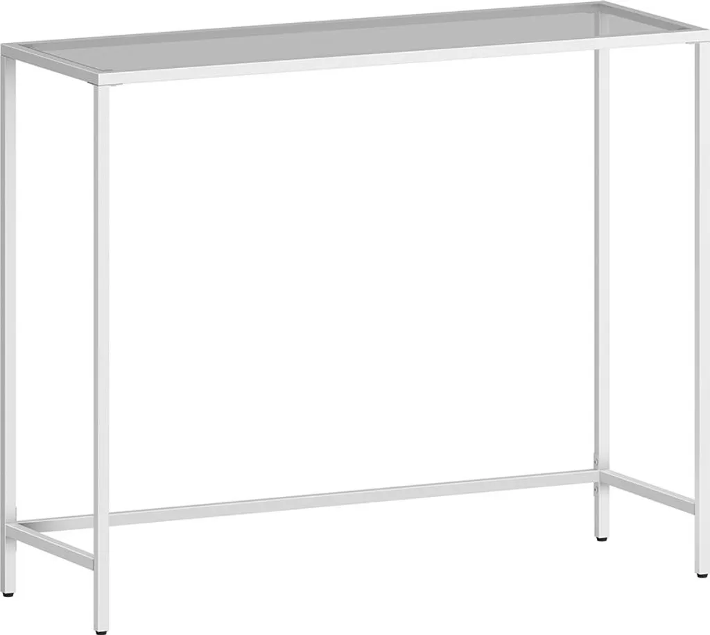 Plateau console en verre trempé résistant blanc perle et gris ardoise