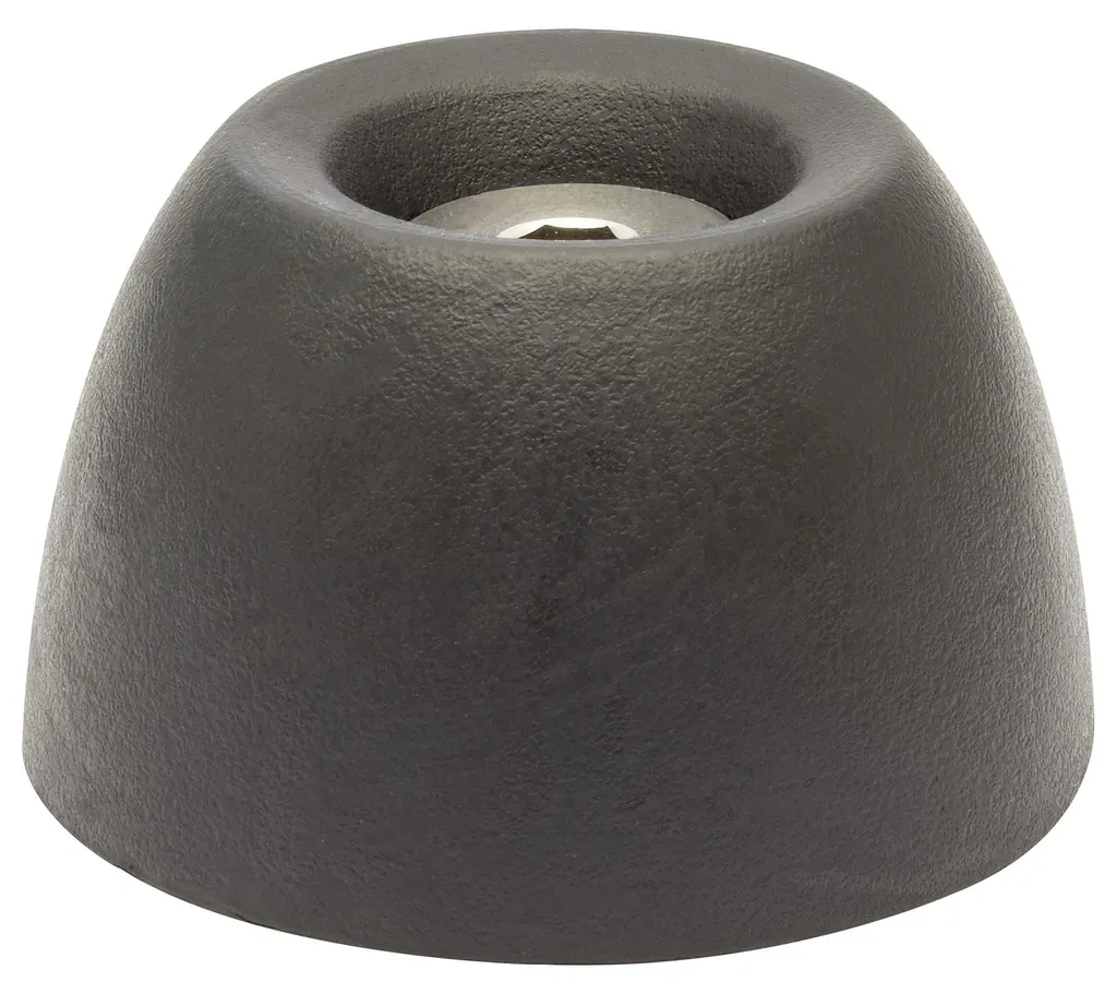 Butée de porte rétro Ø50x30mm OUTDOOR KNOB en caoutchouc noir 15520011
