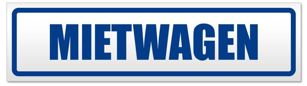 Kiwistar - Autoaufkleber - Verkehrsblau - 20 x 5,3 cm - Mietwagen - Hinweis Aufkleber Sticker für Auto, Kfz, Fahrrad, PKW, LKW