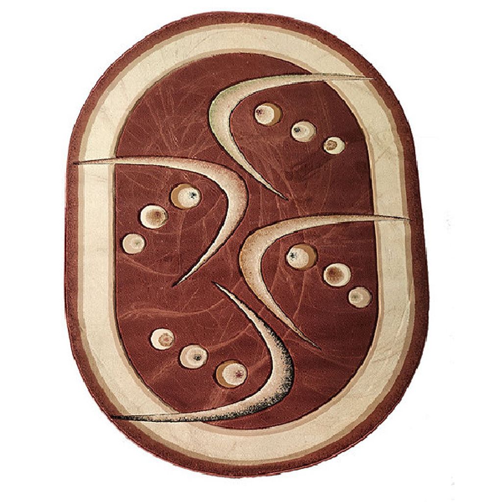 Ovaler Wohnzimmerteppich 180x260 ARTESIA 12 - braun