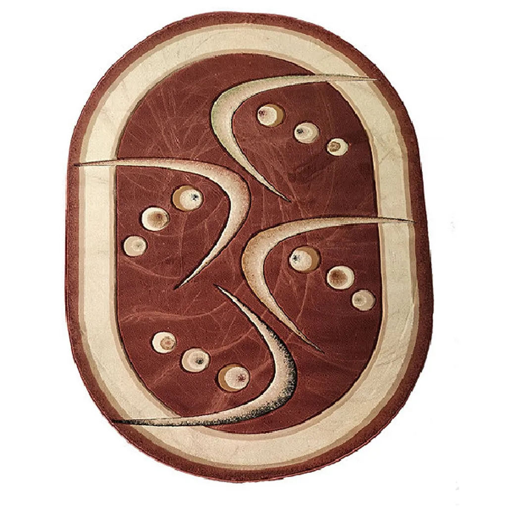 Tapis ovale marron ARTESIA 12 - Anti-poussière et Facile à Laver