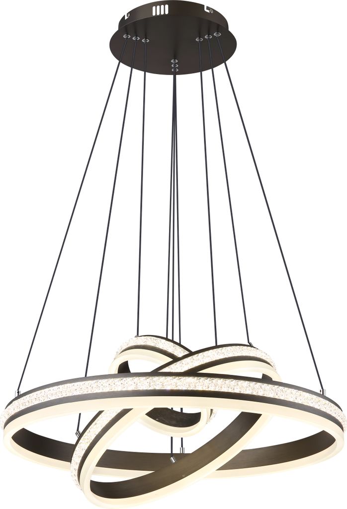 Globo Lighting|Hängeleuchte Metall titanfarben gebürstet, LED
