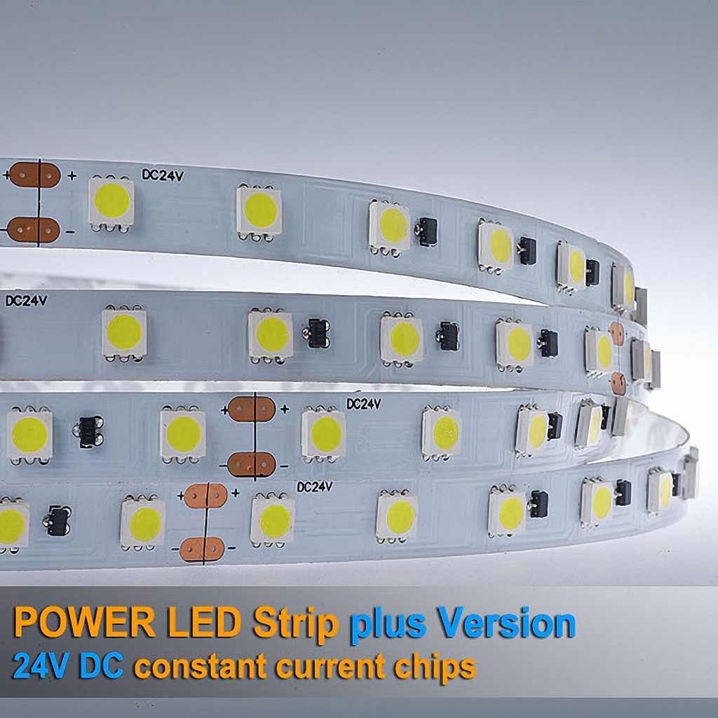 LED Strip 5050 Kaltweiß (6000k) 60W 500CM 24V Stromregler IP20