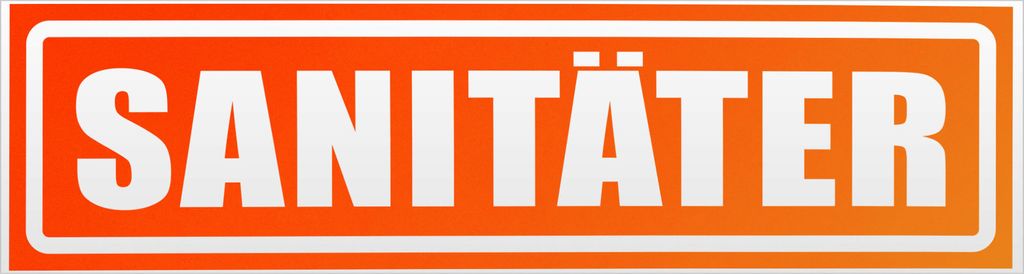 Kiwistar Sanitäter invertiert Magnetschild Schild magnetisch - 60cm Neonorange - Magnetfolie für Auto PKW Kfz