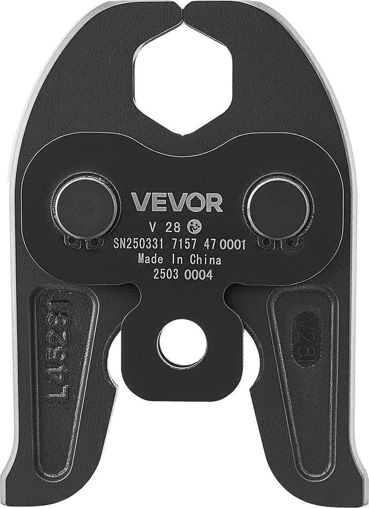 VEVOR V28 Pressbacke, 28 mm Pressbacke für V-förmige Edelstahlrohre, Crimpbacken aus Stahl, kompatibel mit Standard-Presswerkzeugen, Heizungs-, L...