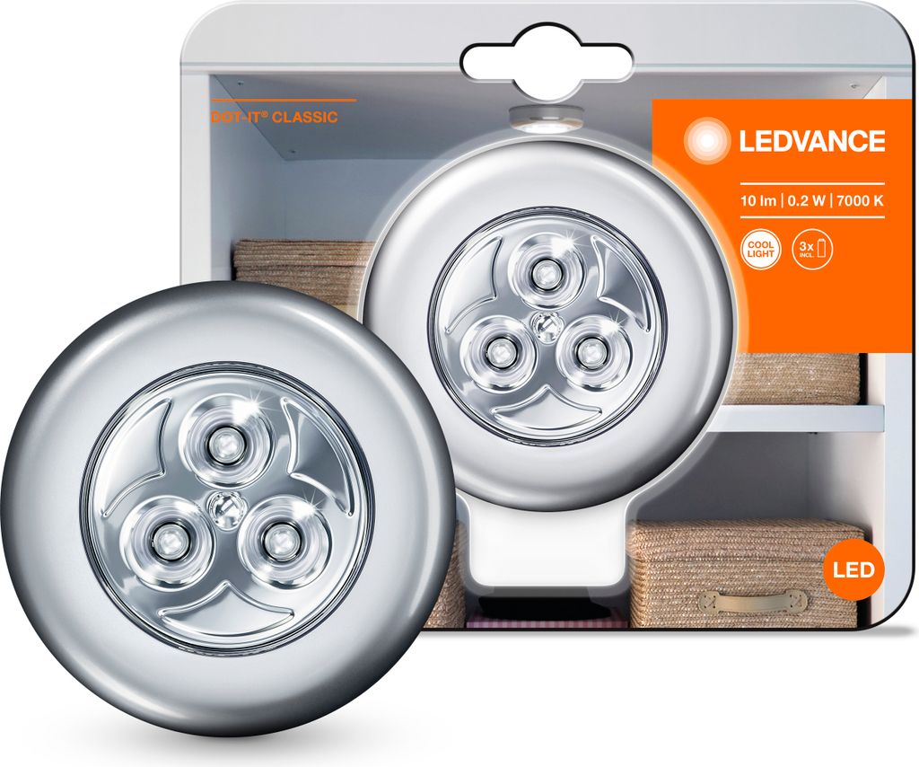 Osram DOT-IT, Múr, Strieborná, Akrylonitrilbutadienstyren Obrázok produktu 