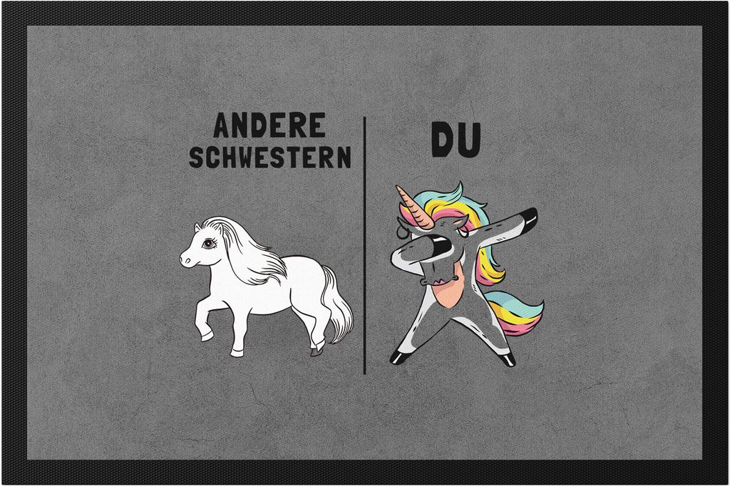 Andere Schwestern Du Fußmatte beste Schwester der Welt Einhorn Geschwister Lieblingsschwester