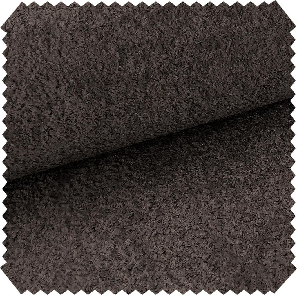 novely MONIQUE Samtweicher Bouclé-Velours-Stoff, Schwer Entzündbar Meterware 1lfm - Farbe: 28 Dunkelbraun