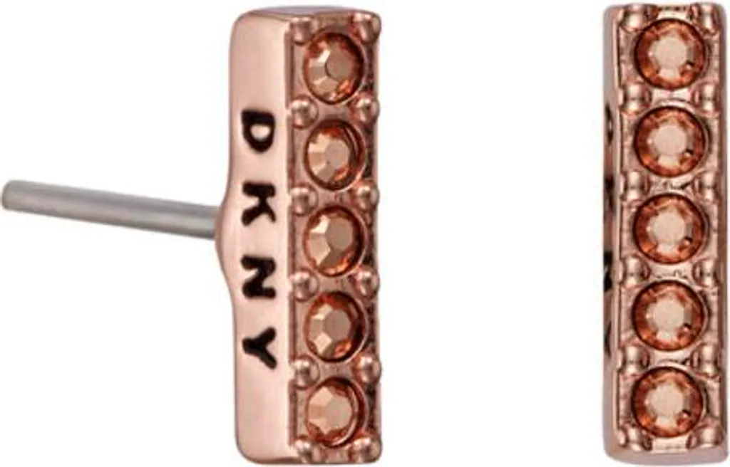 DKNY Orecchini Donna 5520082 Oro Rosa 1 cm con Cristalli Bagliore