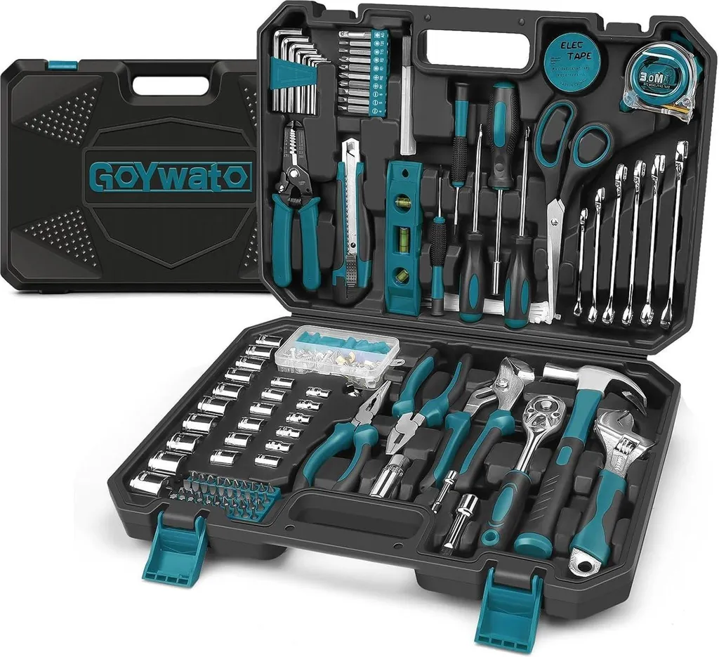 Coffret outils professionnel 287 pièces GoYwato Bleu en Acier Renforcé