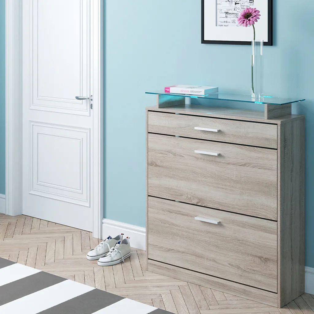 Vicco Alex Sonoma Meuble à Chaussure 89x104cm Modèle 20671 Bois - 3