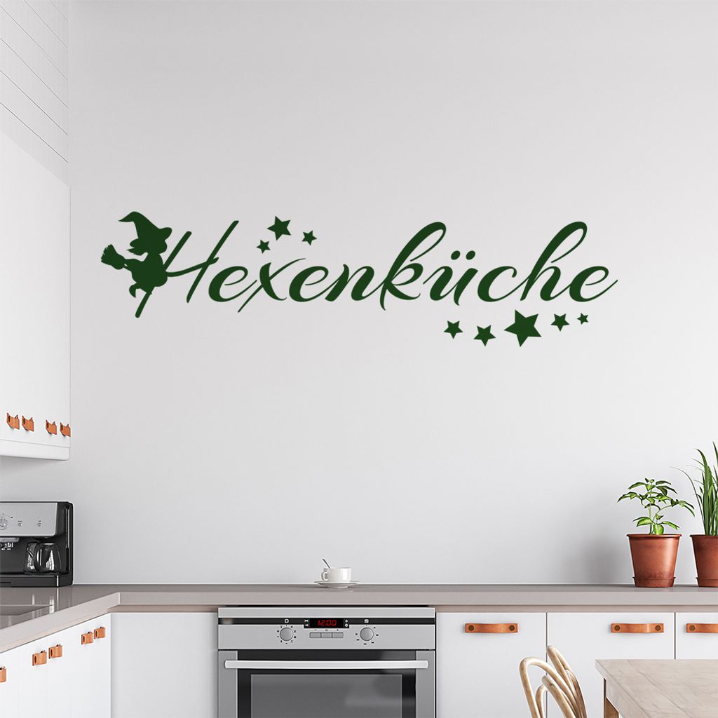 Hexenküche Wandtattoo in 6 Größen - Wandaufkleber Wall Sticker - Dekoration, Küche, Wohnzimmer, Schlafzimmer, Badezimmer