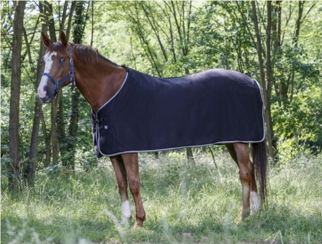 EKKIA Riding World Fleece Abschwitzdecke black grey schwarz, size:145