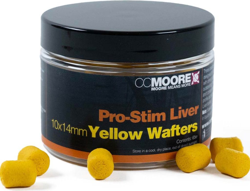CC Moore Pro-Stim Liver Yellow Dumbell Wafters 10X14mm - 56g Boilies