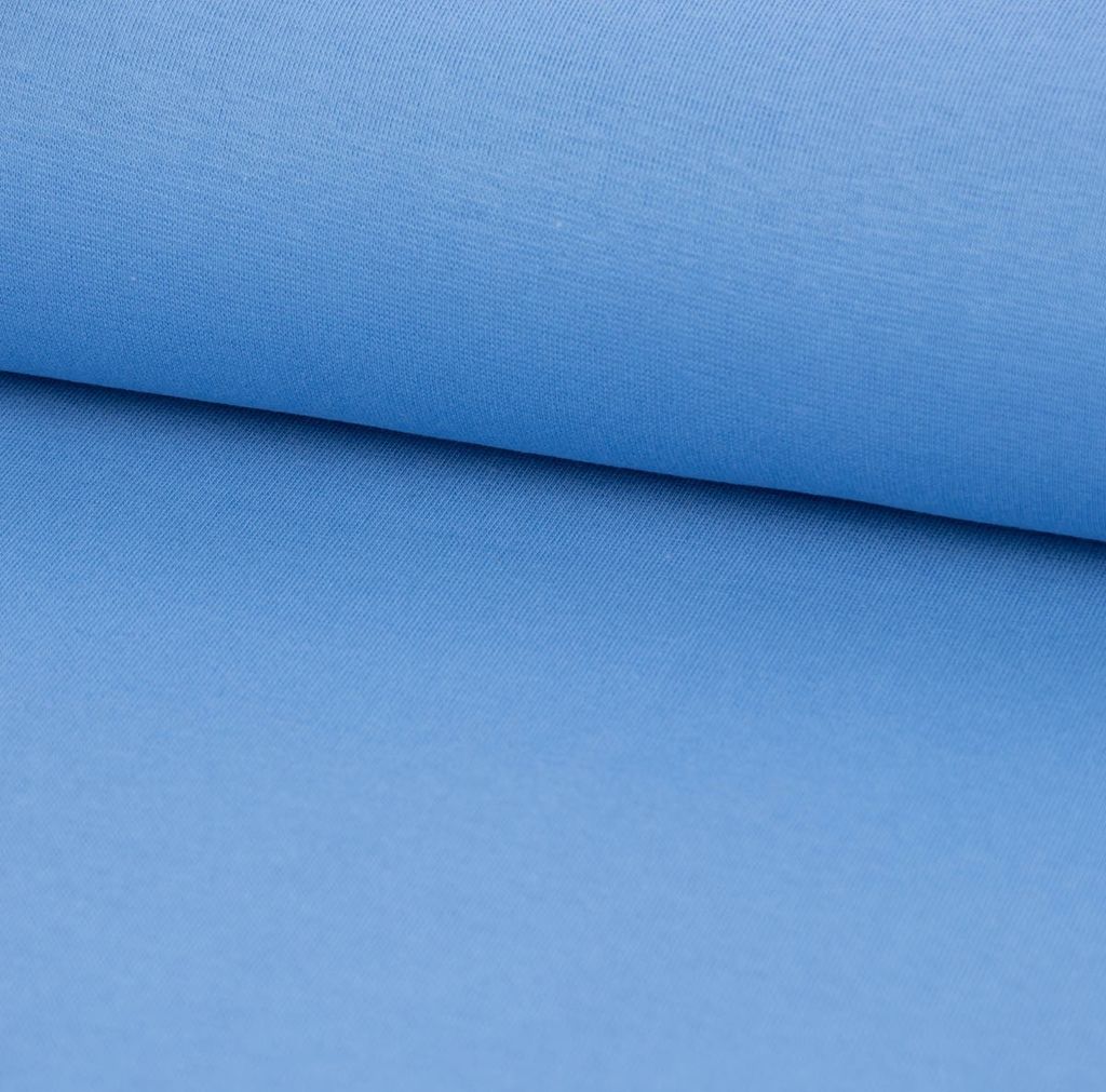 Bündchenstoff Meterware Schlauchware Organic Bio fein blau Produktbild 