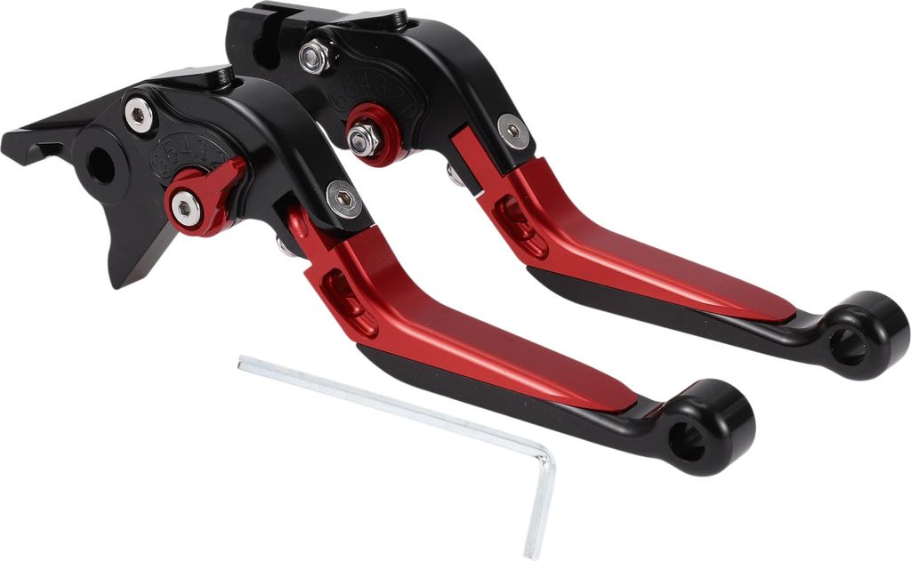 Lange Kurze Bremskupplungshebel für Yamaha YZF R1 2002-2003 Einstellbarer Motorradlenker Bremshebel Aluminiumlegierung Schwarz Kopf Roter Griff 1 ...