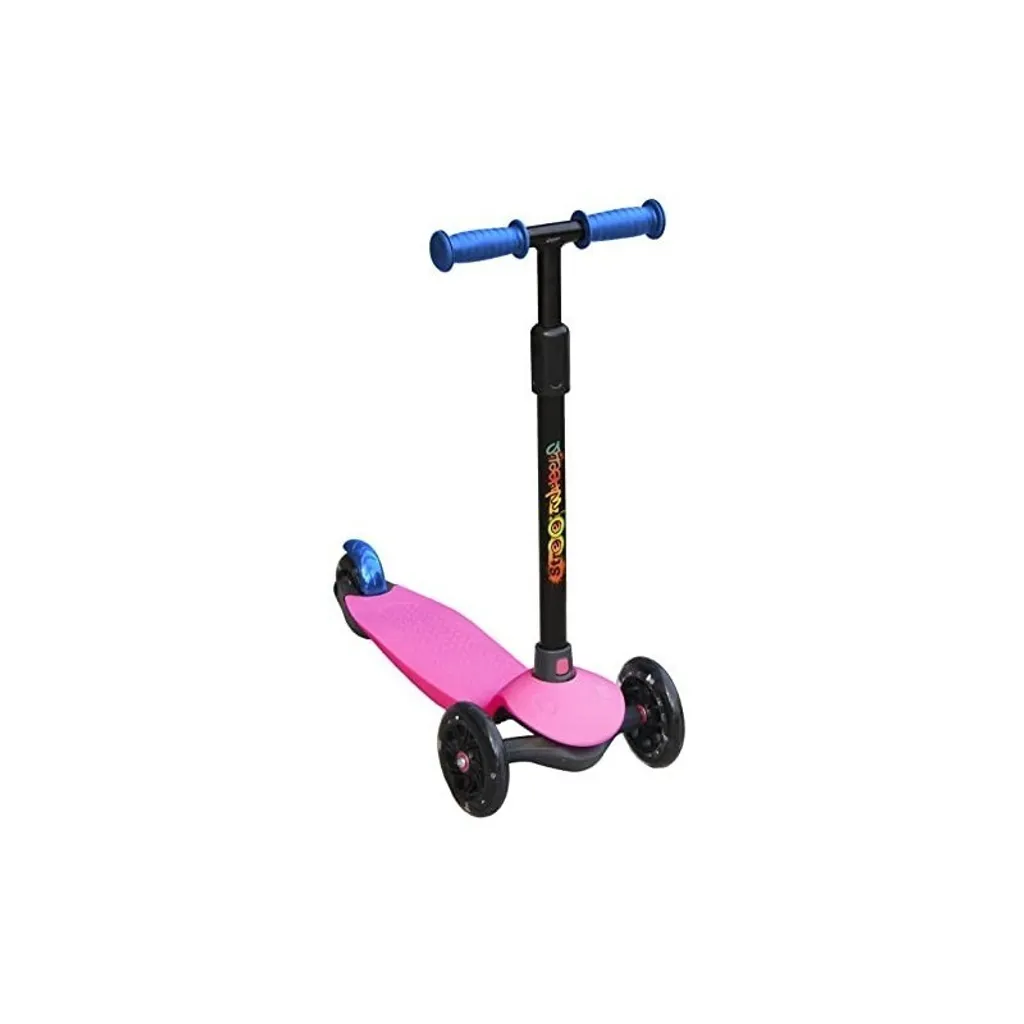 DEQUBE Patinette 3 roues réglable avec LED et frein pour enfant 2-7 ans