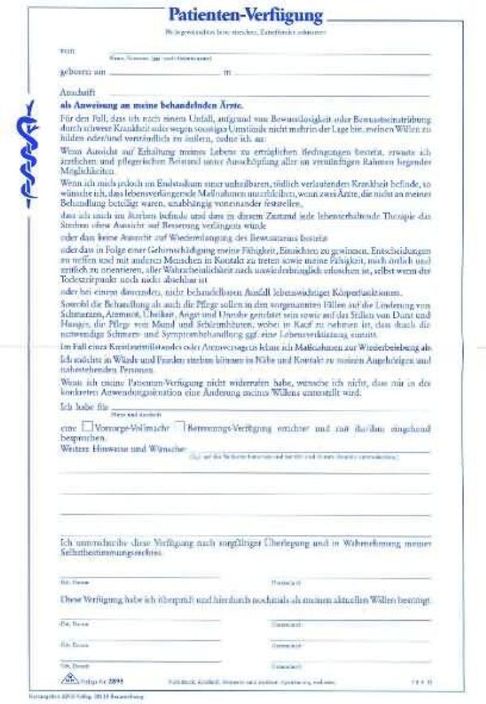 RNK-Verlag Patientenverfügung Formulare 2895 Produktbild 19
