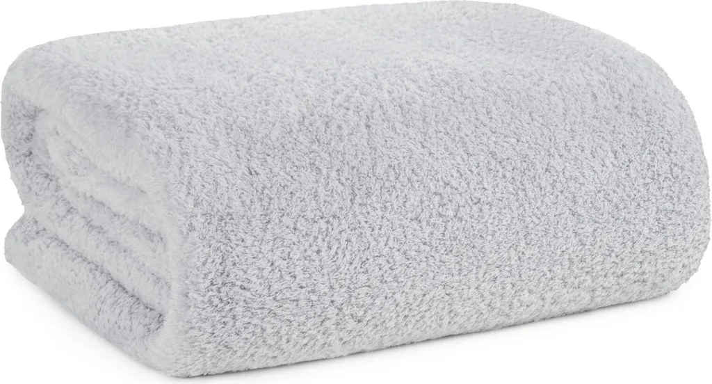 Couverture de canapé LOREN gris clair 170x210 cm : jeté de lit doux