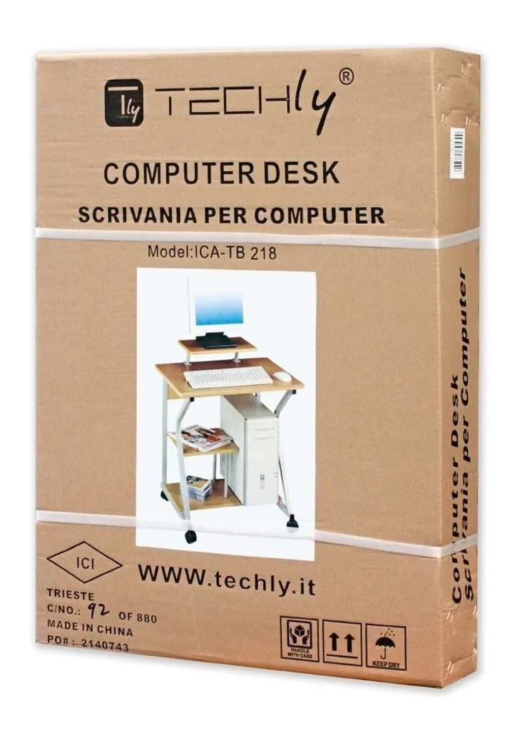 Techly ICA-TB 218 Bureau Informatique Compact avec Support Clavier - 5