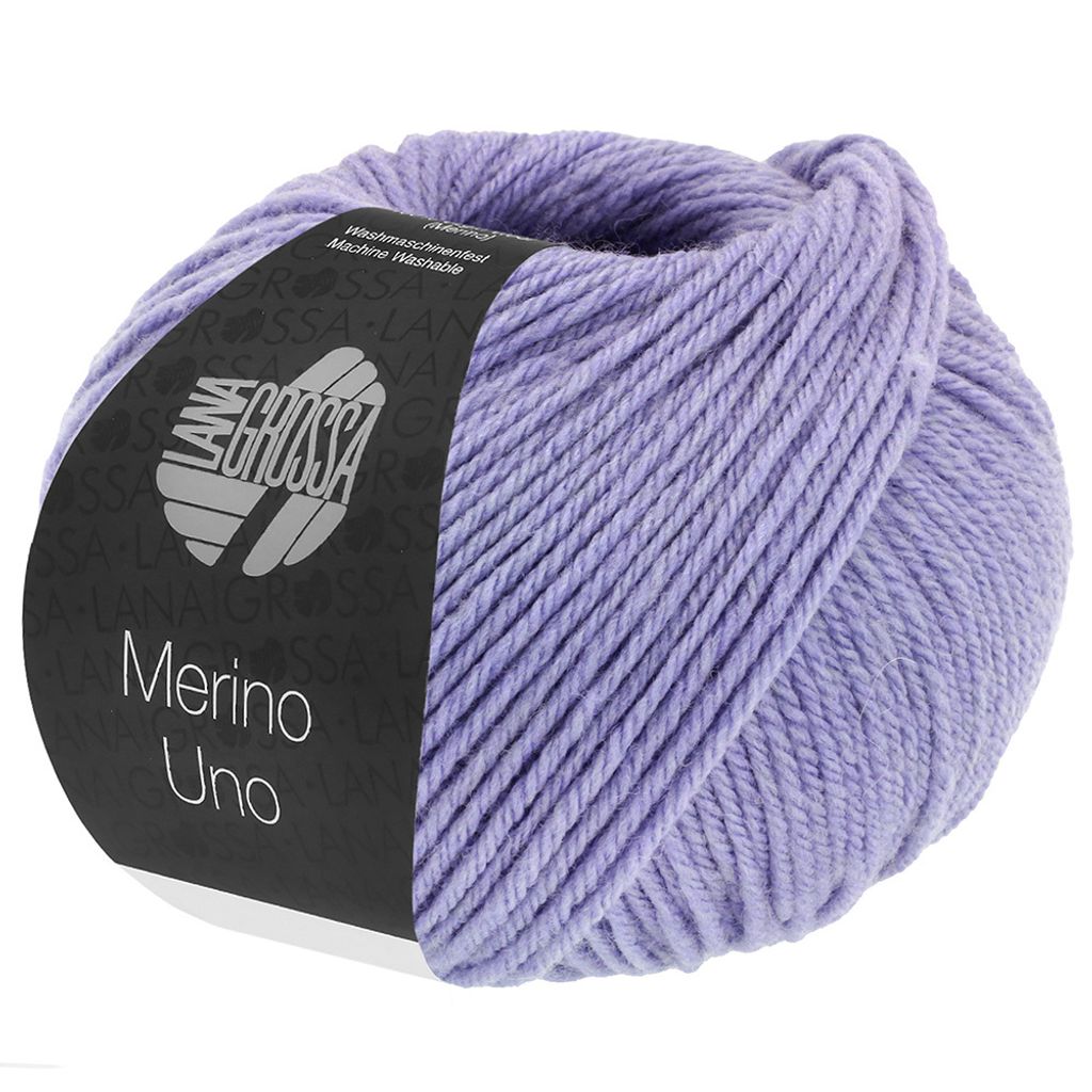 A ball of purple yarn with a label.