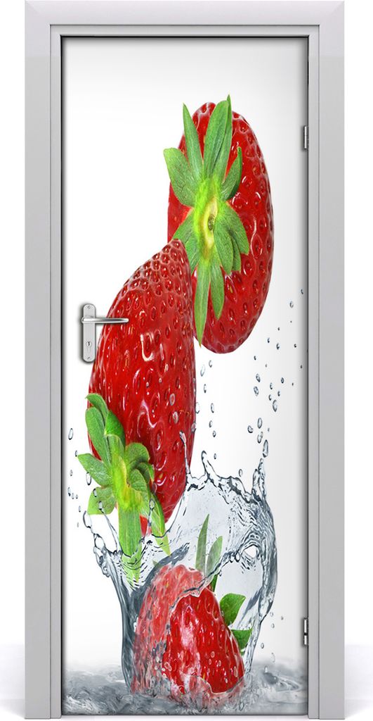 Tulup Türaufkleber 75x205 cm Dekorative Aufkleber Selbstklebend Wasserdichte Tapete Abnehmbar Schlafzimmer Wohnzimmer Wohnkultur - Erdbeeren