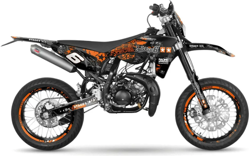 Kit graphique Stage6 orange et noir pour Sherco SM-R 50 après 2018