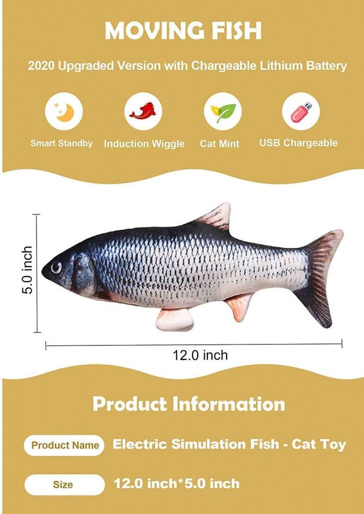 Hračka pre mačky Magic Fish s mačacou mätou, krúti sa ako Obrázok produktu 27