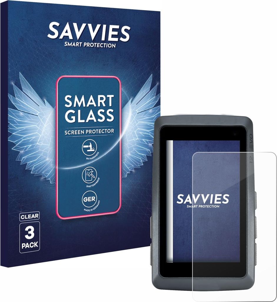 3x Savvies Schutzglas Folie für Sigma ROX 12.1 EVO 9H Panzer Schutzfolie Glas Displayschutz klar transparent