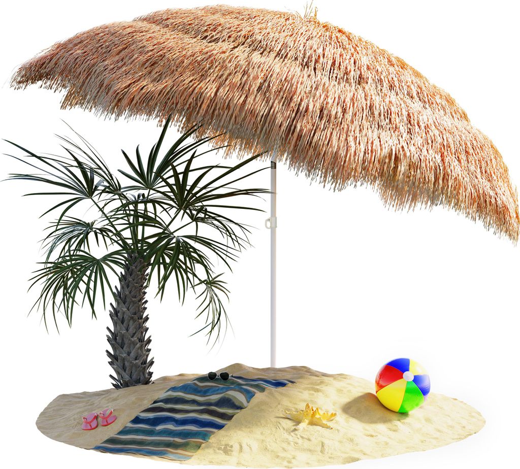 KINGSLEEVE® Parasol inclinable Hawaii 192 cm naturel Image du produit 