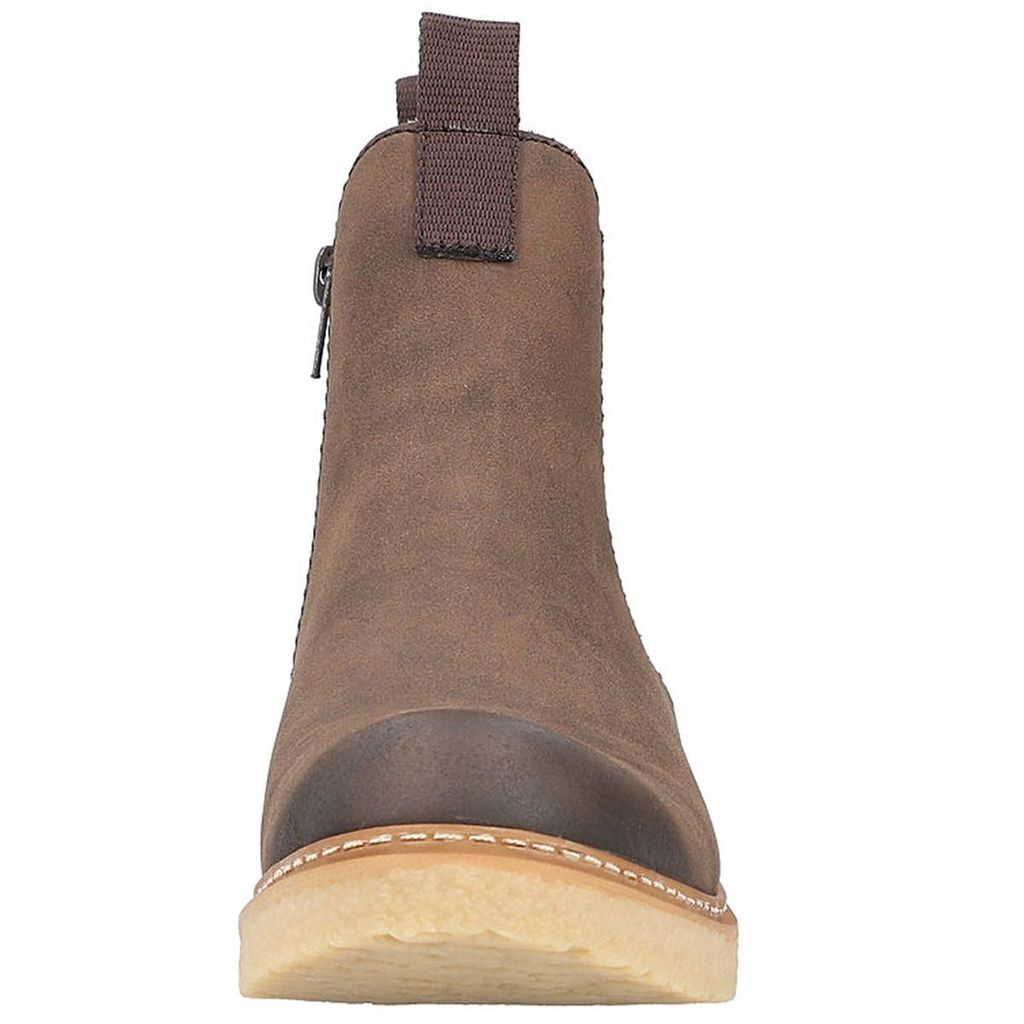 Rieker Damen Chelsea Boot Profilsohle Stiefelette Stretch warm gefüttert Z5050, Größe:38 EU, Farbe:Braun