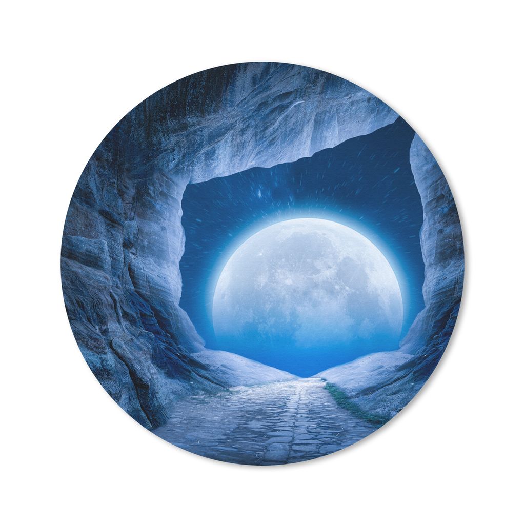 MuchoWow Mauspad Mousepad Höhle - Mond - Weltraum - Universum - Blau 30x30 cm - Mousepads - Maus Mat - Pad - Mausunterlage - Tischunterlage - Sc...