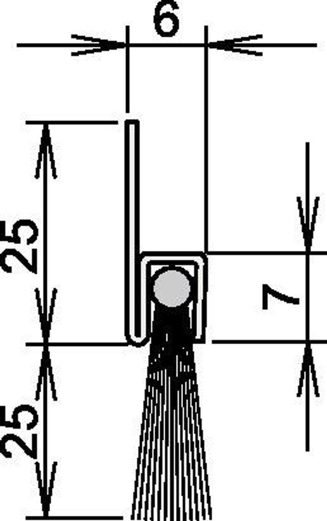 Athmer Bürstendichtung Rosshaar Länge 1000mm Höhe 31 mm Haarbesatz 25mm - 4-310-025-1000