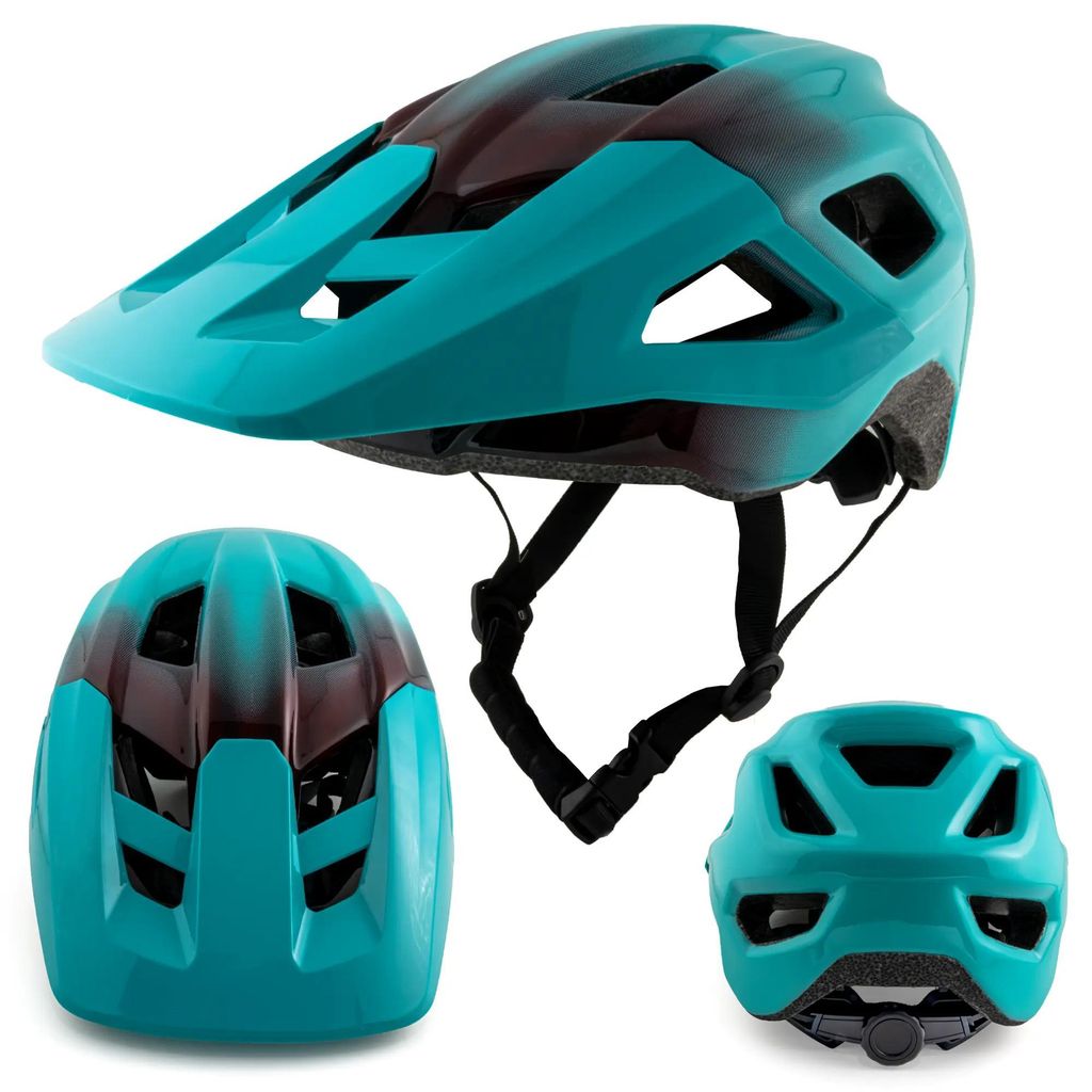 Fahrradhelm Türkis Blau YB07 abnehmbares-Visier 56-61cm Rad Helm Unisex Junge Mädchen